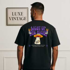 Light Up - Black Oversized T-Shirt